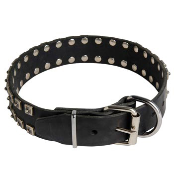 New Buckle Leather Dog Collar Studded New Adjustable