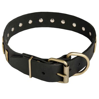 Unique Design Leather Dog Collar with Adjustable Buckle for   Dog