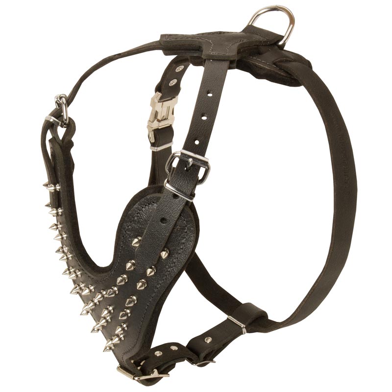 Spiked Leather Dog Harness for Fashionable Walking [H9###1144 Leather ...