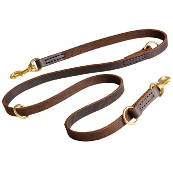 Multifunctional Leather Dog Leash [L120#1144 20 mm Leather leash multi ...